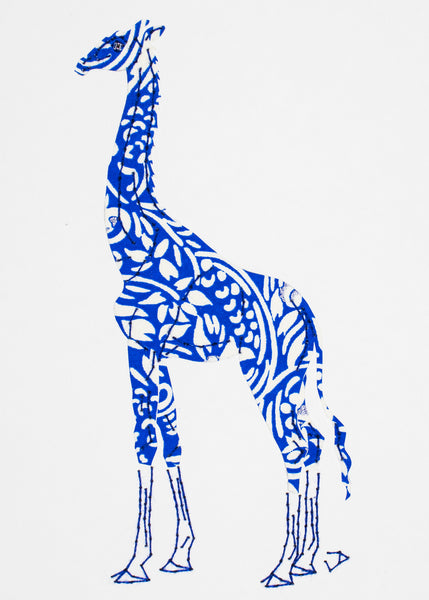 Giraffe in Bright Blue & White