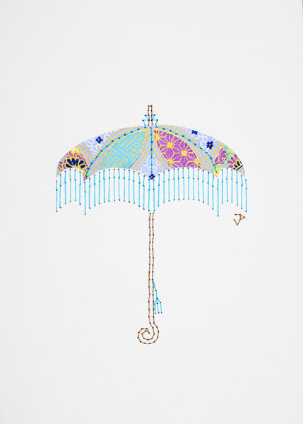 Parasol in Turquoise & Purples