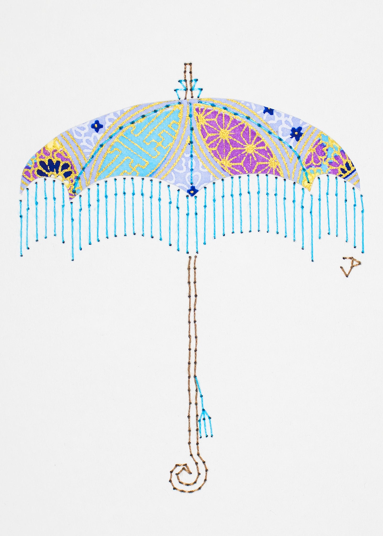 Parasol in Turquoise & Purples