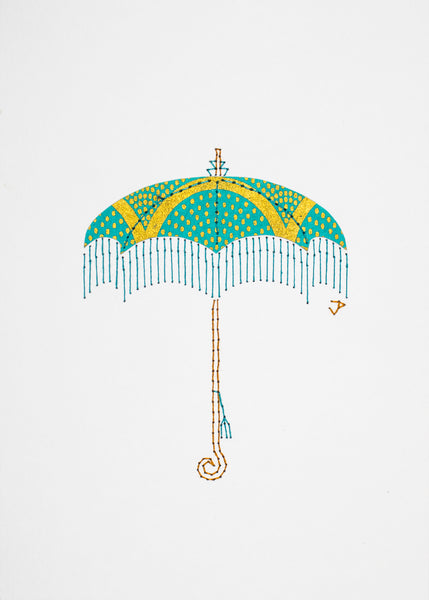 Parasol in Green & Gold