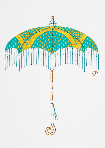 Parasol in Green & Gold