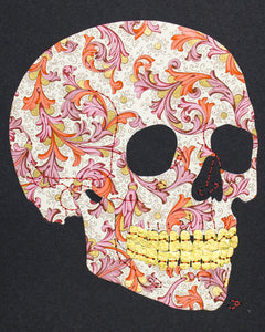 Skull in orange, purple & gold Italian filigree